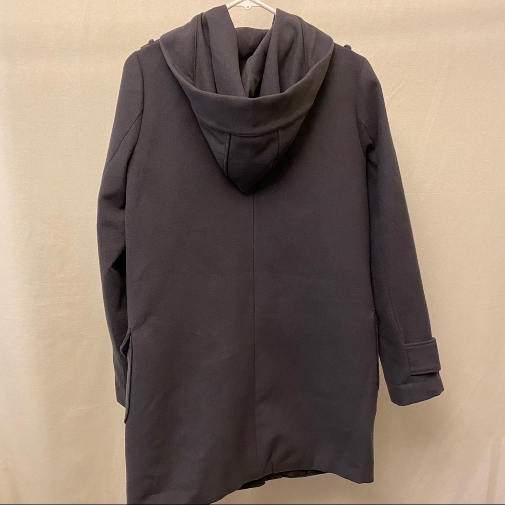 BB Dakota Gray Pea Coat Miner Jacket Toggle Buttons Size Medium Hooded - Picture 10 of 10